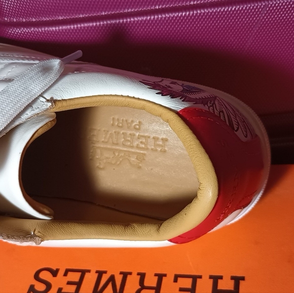 Hermes pegase pop print leather quicker low top sneakers size 41 which is US 10 - Picture 6 of 7